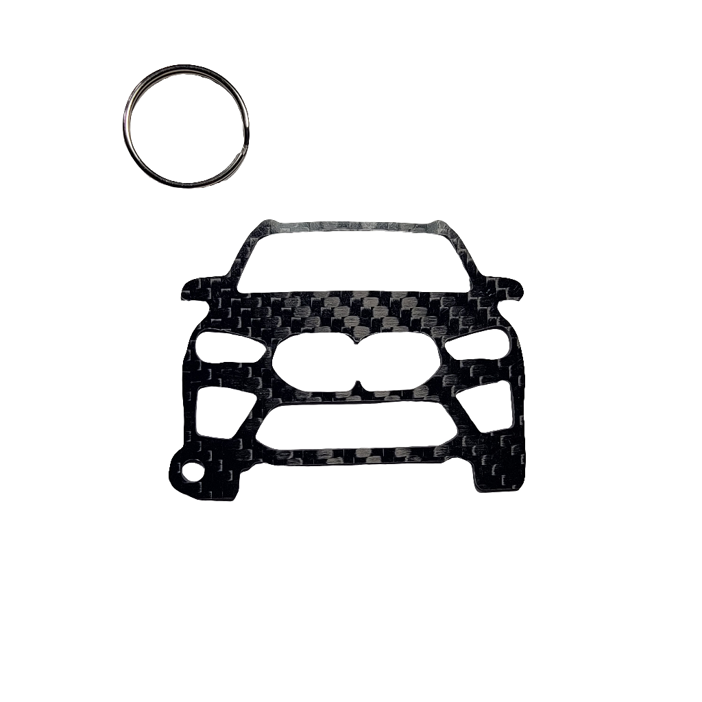 Carbon Fiber keychain for BMW X6 M (2020-Present) G06 Inspired Keychain Lanyard gift front view Glossy Twill