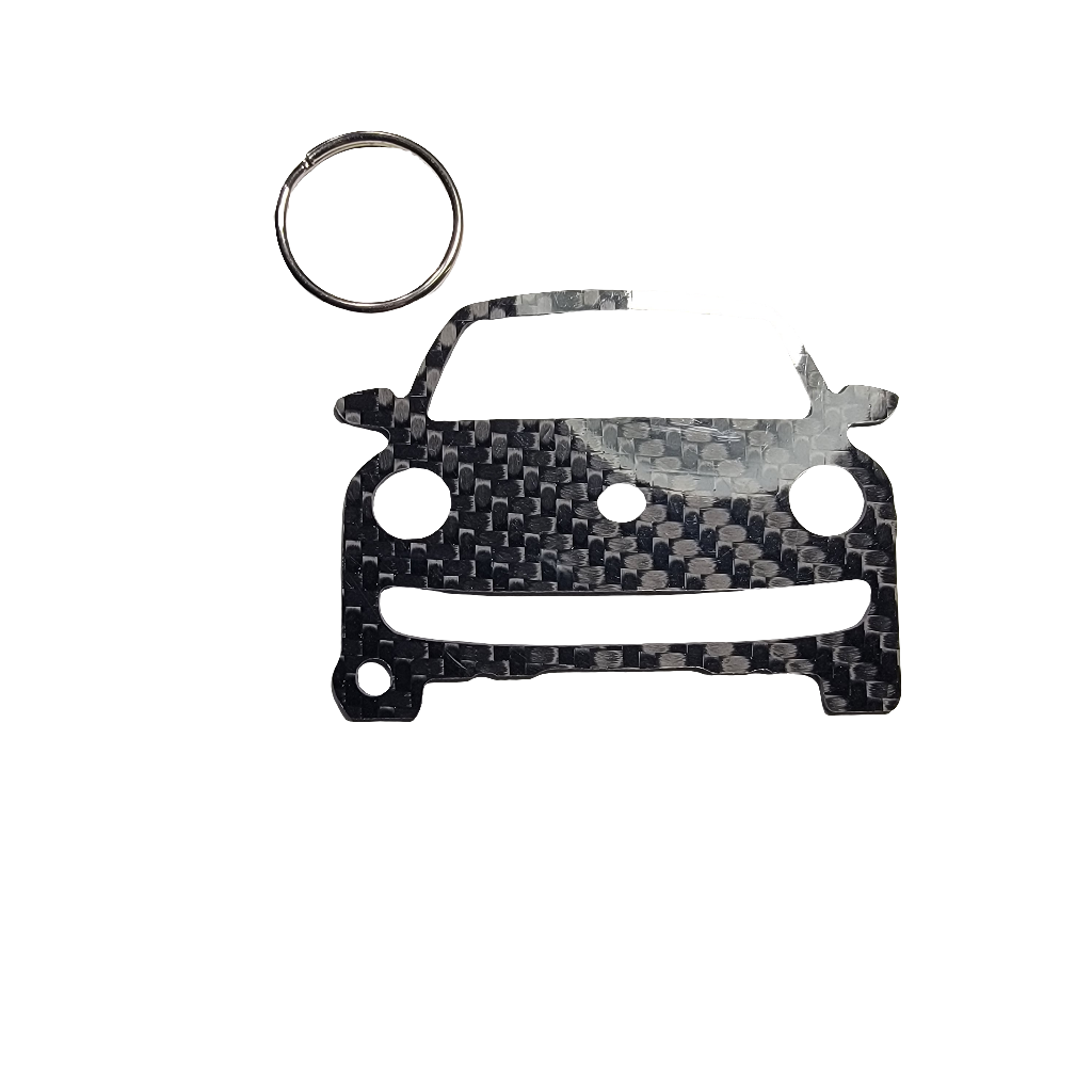 Carbon Fiber keychain for Volkswagen Beetle A5 (2011-2016) Inspired Keychain Lanyard  front view Glossy Twill