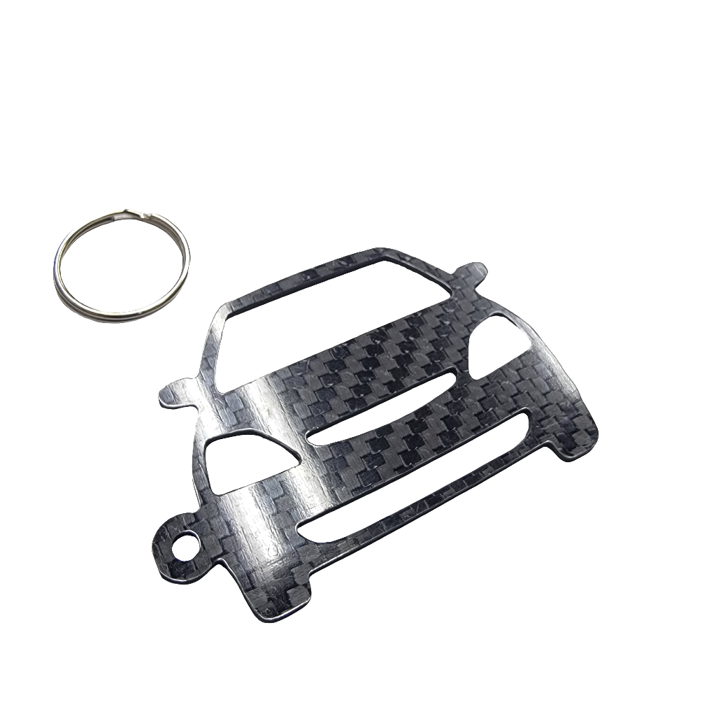 Carbon Fiber keychain for Honda Civic Si EP3 (2002-2006) hatchback Inspired Keychain Lanyard  front view Glossy Twill