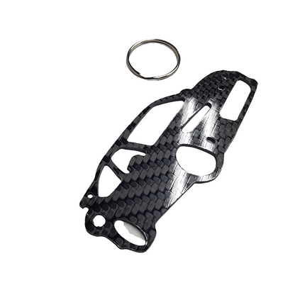 Carbon Fiber keychain for Honda Civic Type R (2023-Present) FL5 Inspired Keychain Lanyard 3d front view Glossy Twill