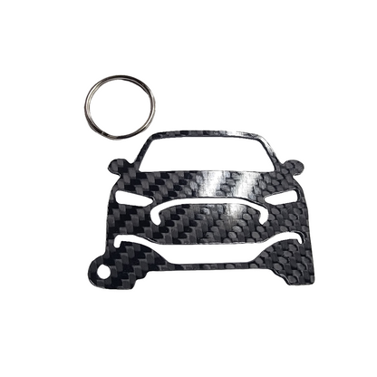 Carbon Fiber keychain for Ford Mustang Mach-E GT (2021-Present) Inspired Keychain Lanyard   front view Glossy Twill
