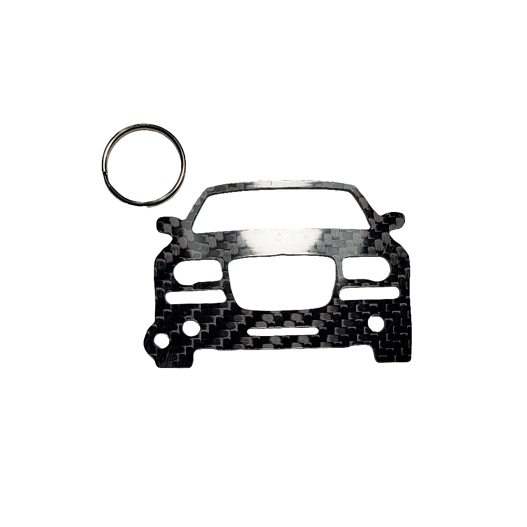 Carbon Fiber keychain for Chrysler 300C SRT8 (2005-2010) Inspired Keychain Lanyard  front view Glossy Twill