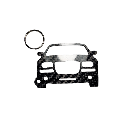 Carbon Fiber keychain for Chrysler 300C SRT8 (2005-2010) Inspired Keychain Lanyard  front view Glossy Twill