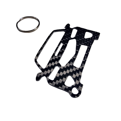 Carbon Fiber keychain for Acura Integra (2024-Present) Inspired Keychain Lanyard FRONT  view Glossy Twill