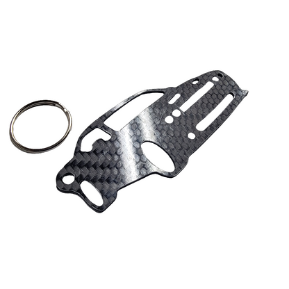 Carbon Fiber keychain for Dodge Challenger (2008-2023) Hell cat Inspired Keychain Lanyard 3d  front view Glossy Twill