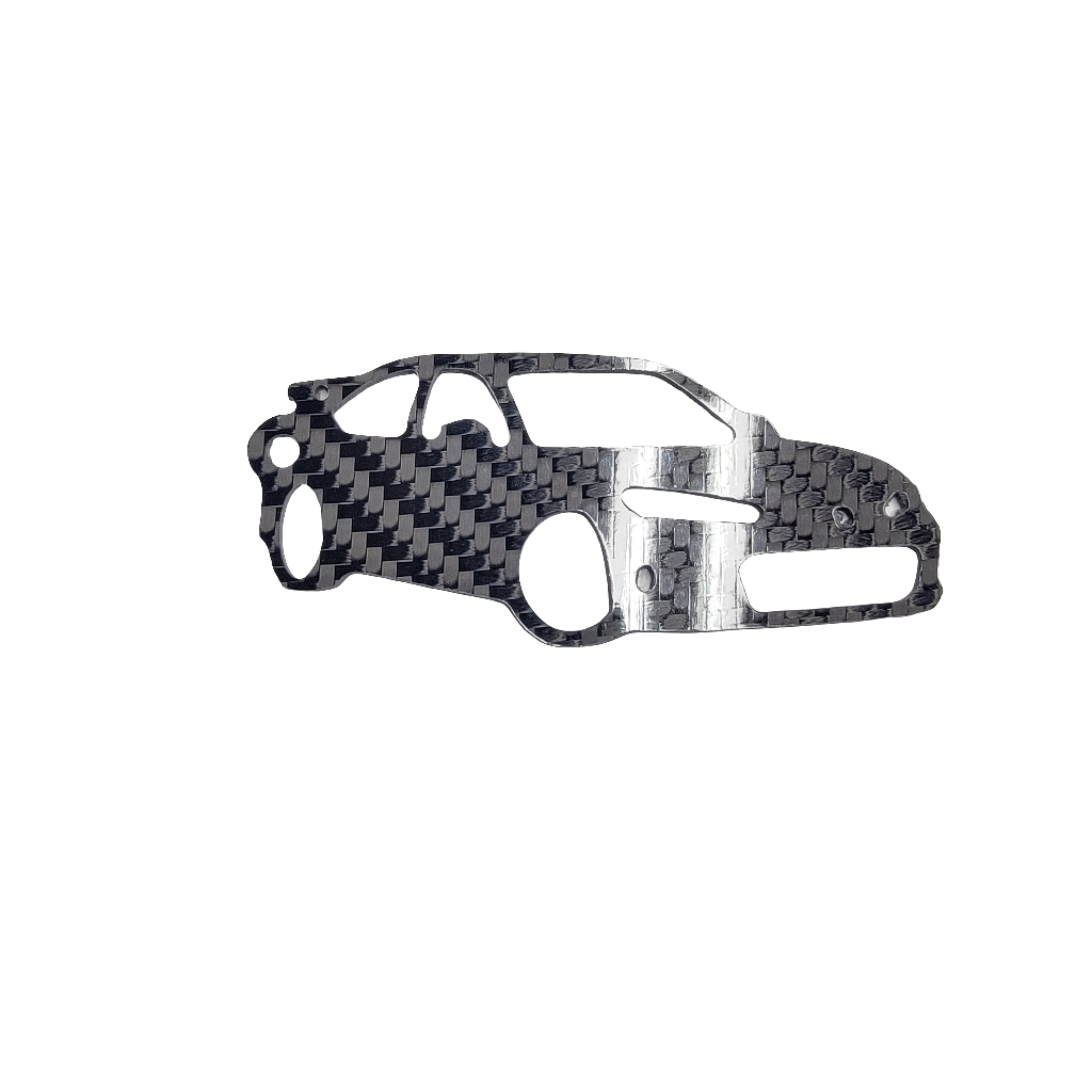 Carbon Fiber keychain for Honda Civic Type R (2023-Present) FL5 Inspired Keychain Lanyard 3d front view Glossy Twill