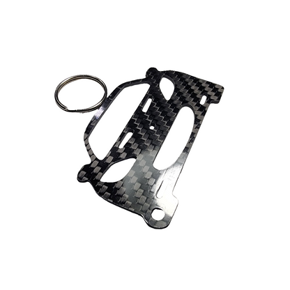 Carbon Fiber keychain for Lotus Evora (2010-2014) Inspired Keychain Lanyard  front view Glossy Twill
