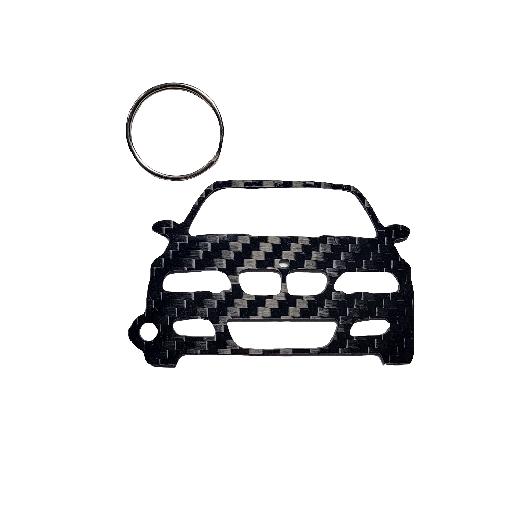 Carbon Fiber keychain for BMW M3 E46 (2001-2006) Inspired Keychain Lanyard gift front view Glossy Twill