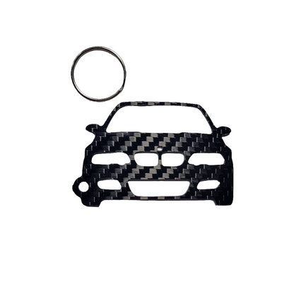 Carbon Fiber keychain for BMW M3 E46 (2001-2006) Inspired Keychain Lanyard gift front view Glossy Twill