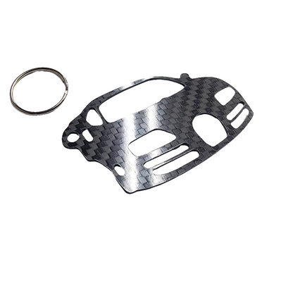 Carbon Fiber keychain for Bugatti Veyron (2005-2011) Inspired Keychain Lanyard 3d FRONT view Glossy Twill