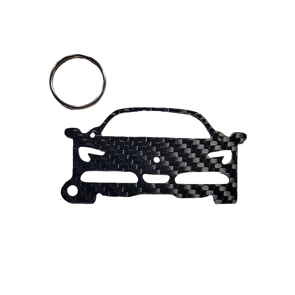 Carbon Fiber keychain for Ferrari SF90 (2019-Present) Inspired Keychain Lanyard gift FRONT view Glossy Twill