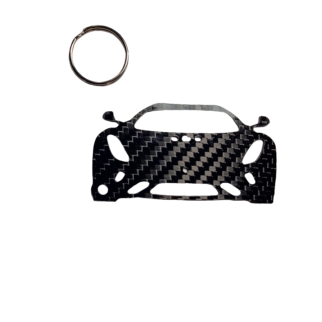 Carbon Fiber keychain for Koenigsegg Regera (2016-2022) Inspired Keychain Lanyard  front view Glossy Twill