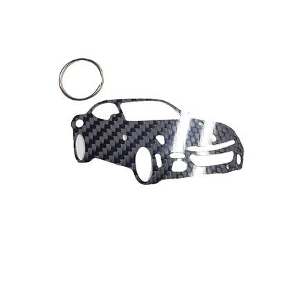 Carbon Fiber keychain for Ferarri Purosangue Type F175 3D front view Glossy Twill