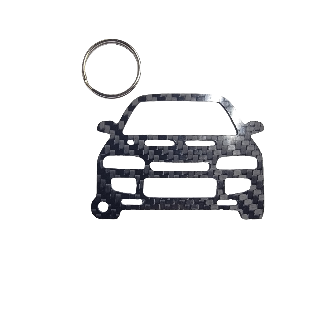 Carbon Fiber keychain for Mitsubishi Lancer Evolution III CE9A (1995-1996) Inspired Lanyard Keychain front view glossy twill
