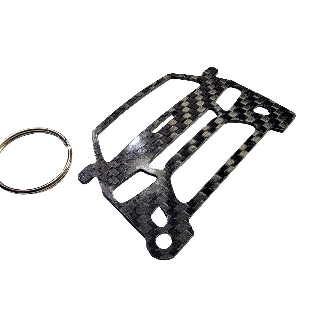Carbon Fiber for Dodge Dodge Charger Daytona (2015-2019) Gen 7 Inspired Keychain Lanyard  front view Glossy Twill