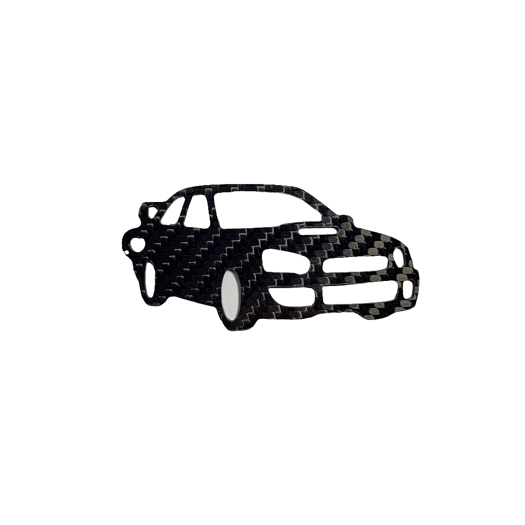 Carbon Fiber for Subaru WRX STi (2004-2005) bug eye Inspired Keychain Lanyard 3d front view Glossy Twill gift