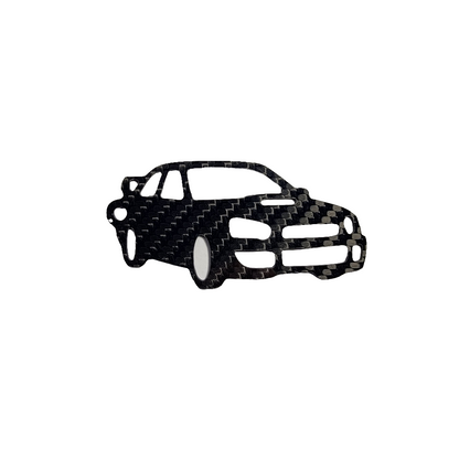 Carbon Fiber for Subaru WRX STi (2004-2005) bug eye Inspired Keychain Lanyard 3d front view Glossy Twill gift