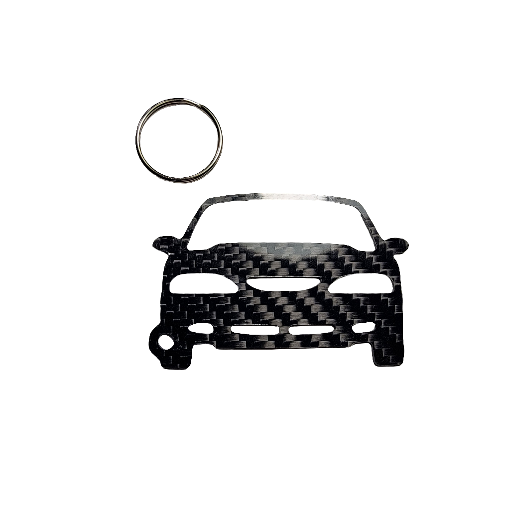 Carbon Fiber keychain for Ford Mustang GT SN 95 (1995-1998) Inspired Keychain Lanyard   front view Glossy Twill