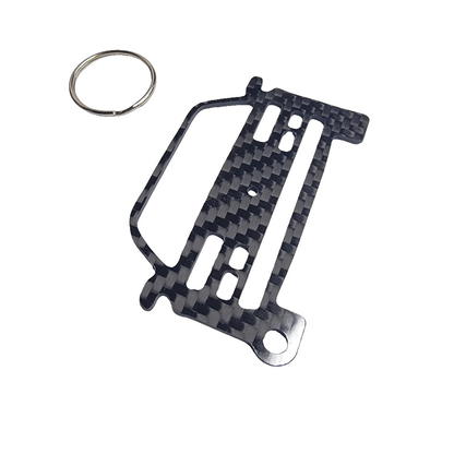 Carbon Fiber keychain for Ferarri Mondial F108 (1980-1993)  front view Glossy Twill