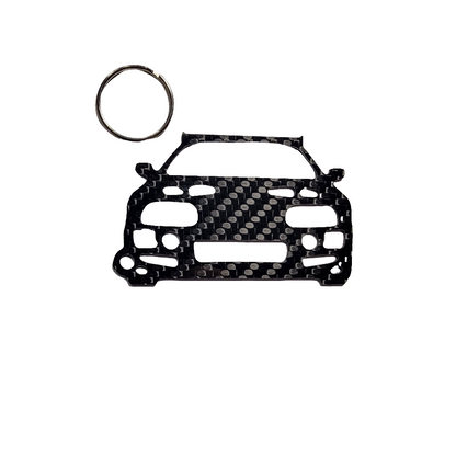 Carbon Fiberkeychain for Toyota Supra MK4 A80 (1993-1998) Twin Turbo Inspired Keychain Lanyard Fast & the Furious FRONT view Glossy Twill