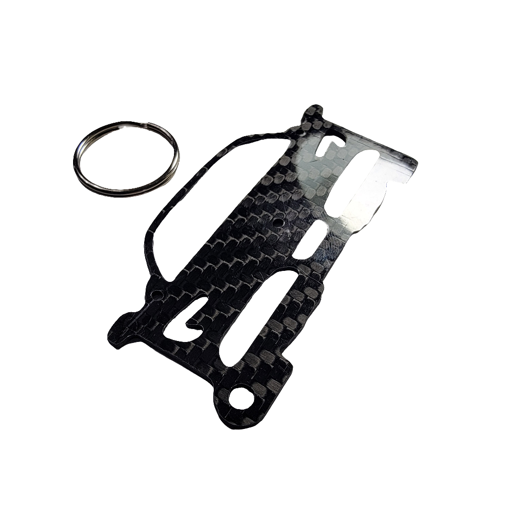 Carbon Fiber keychain for Ferrari SF90 (2019-Present) Inspired Keychain Lanyard gift FRONT view Glossy Twill