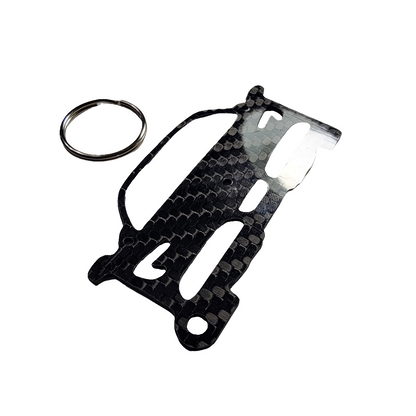 Carbon Fiber keychain for Ferrari SF90 (2019-Present) Inspired Keychain Lanyard gift FRONT view Glossy Twill