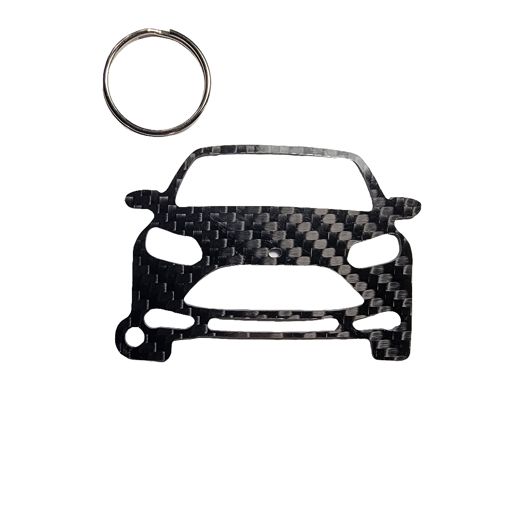 Carbon Fiber keychain for Ford Focus ST (2013-2014) Inspired Keychain Lanyard   front view Glossy Twill