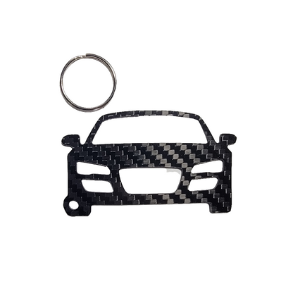 Carbon Fiber keychain for Audi R8 Type 42 Spyder (2006-2012) 1st Generation Inspired Keychain Lanyard  front view Glossy Twill