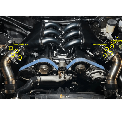 ZSPEC Throttle Bodies & TPS Sensor Fastener Kit for Merlin Machining Z32 300zx Plenum, Stainless & Billet