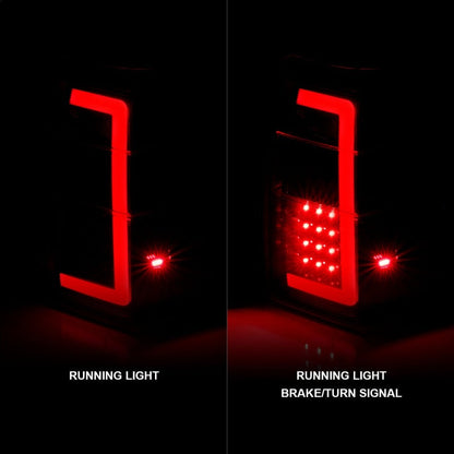 ANZO 07-17 Ford Expedition LED Taillights w/ Light Bar Black Housing Smoke Lens 311409