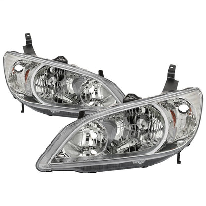SPYDER xTune 04-05 Honda Civic (Excl Hatchback/Si) OEM Style Headlights - Chrome (HD-JH-HC04-4D-AM-C) 9042713