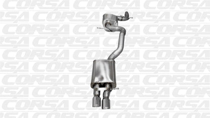 Corsa 06-10 Volkswagen GLI Mk5 Black Touring 3.0in Cat-Back Single Rear Exitn Black Pro-Series Tips 14598BLK