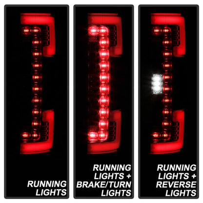 Spyder 17-18 Ford F-250 SD (w/Blind Spot Sensor) LED Tail Lights - Chrm (ALT-YD-FS17BS-LED-C) 5085641