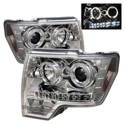 Spyder Ford F150 09-14 Projector Headlights Halogen Model- LED Halo LED Chrm PRO-YD-FF15009-HL-C 5010247