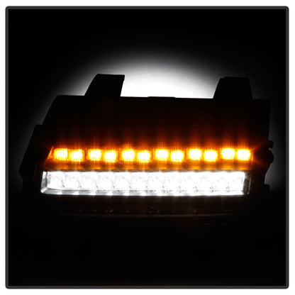 Spyder Jeep Wrangler 2018-2019 (Halogen Model Only) LED Front Bumper Lights - Seq. Signal - Black 5086785