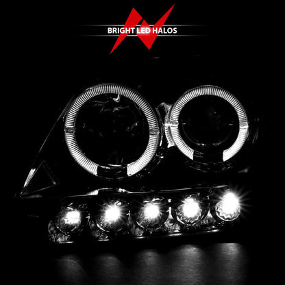 Anzo 1997.5-2003 Ford F-150 Projector Headlights w/ Halo and LED Chrome 1pc