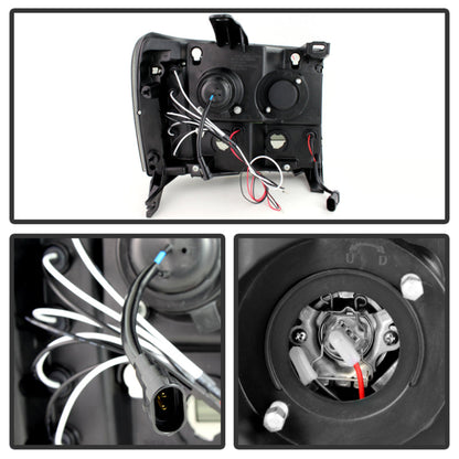 Spyder GMC Sierra 1500/2500 07-13 Projector Headlights LED Halo- LED Blk Smke PRO-YD-GS07-HL-BSM 5078506
