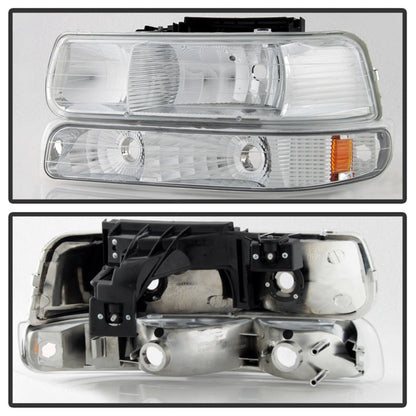 SPYDER Xtune Chevy TahOE 00-06 Amber Crystal Headlights w/ Bumper Lights Chrome HD-JH-CSIL99-SET-AM-C 5064226