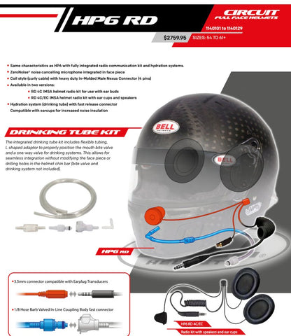 Bell HP6 8860-2018 RD-4C Carbon Fiber Helmet with Built-in Electronics/Hydration
