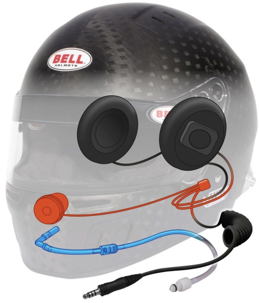 Bell HP6 8860-2018 RD-4C/EC Carbon Fiber Helmet with Built-in Earcup Speakers /Hydration