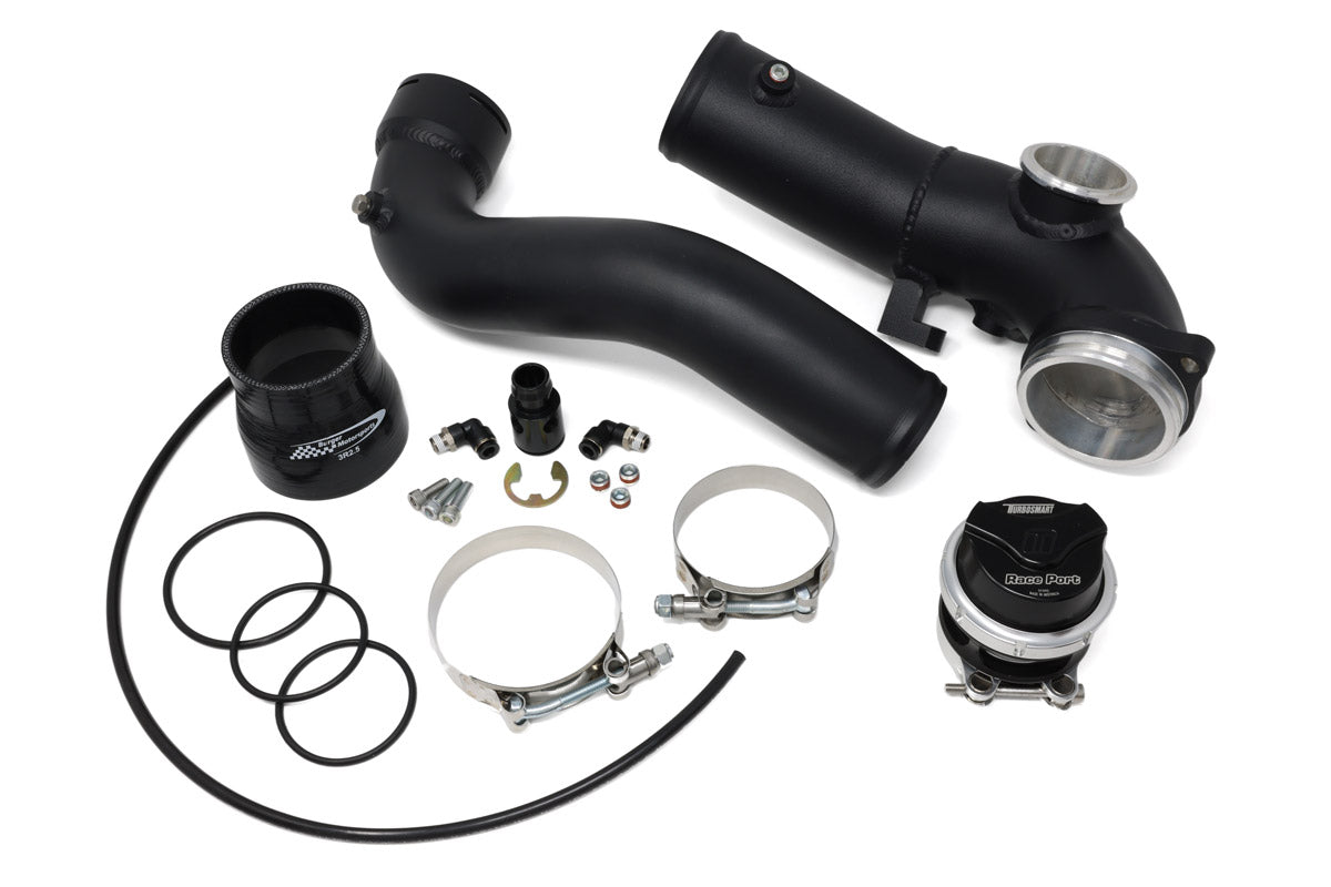 BMW Supra B58TU blow off valve charge pipe installed view
