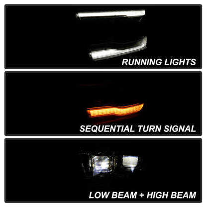 SPYDER Dodge Ram 19-20 Halogen Model Only Projector Headlights Chrome PRO-YD-DR19HALAP-SEQ-C 5087638