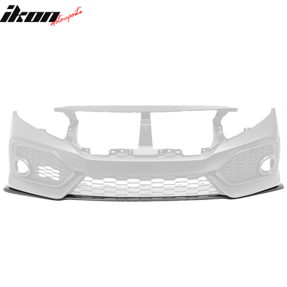 2016-2021 Honda Civic Si OE Style Unpainted Black Front Bumper Lip PP