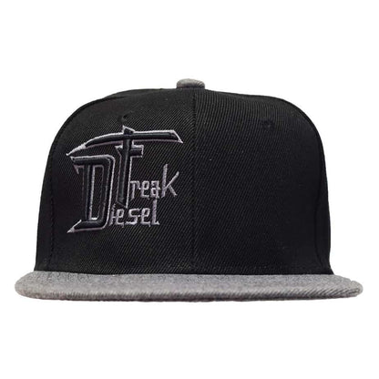 Black and Grey Puffed DF Embroidered Snapback - Youth