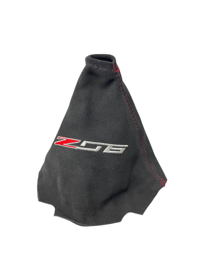 New Embroidery Leather/Suede Manual Shift Boot Cover For Chevy Corvette C6 Z06 2005-2013