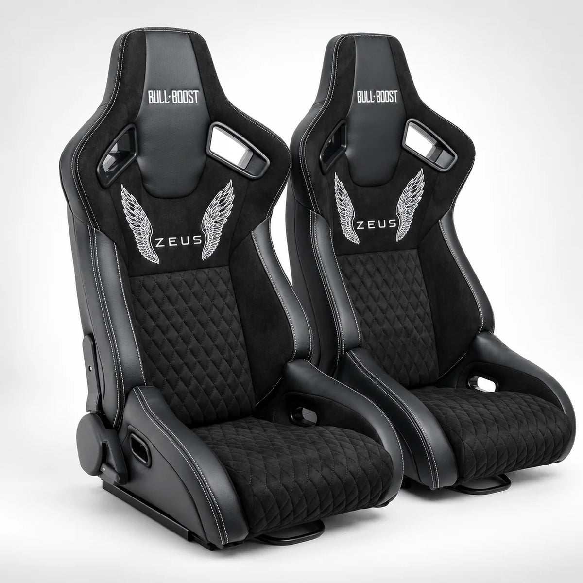 BULL BOOST ZEUS Collection Black Reclinable Racing Seats – Pair