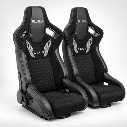 BULL BOOST ZEUS Collection Black Reclinable Racing Seats – Pair