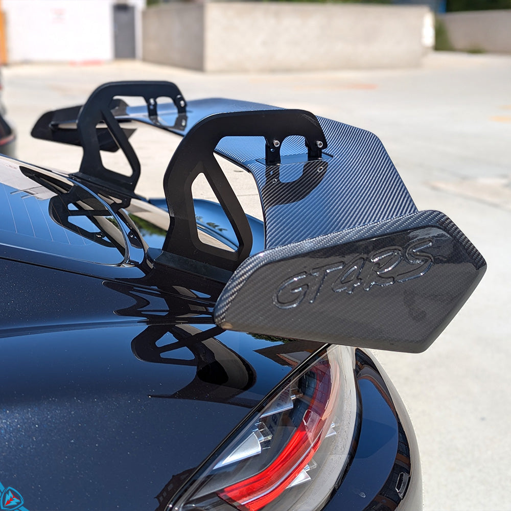 2017-2024 Porsche 718 Boxster & Cayman (982) GT4 RS Style Dry Carbon Fiber Swan Neck Wing | FYBR Aerodynamics