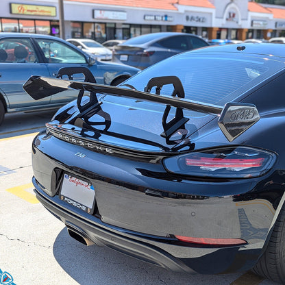 2017-2024 Porsche 718 Boxster & Cayman (982) GT4 RS Style Dry Carbon Fiber Swan Neck Wing | FYBR Aerodynamics