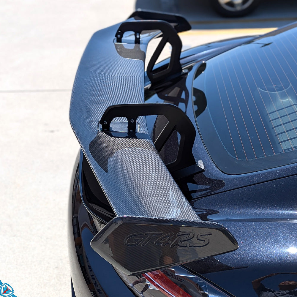 2017-2024 Porsche 718 Boxster & Cayman (982) GT4 RS Style Dry Carbon Fiber Swan Neck Wing | FYBR Aerodynamics